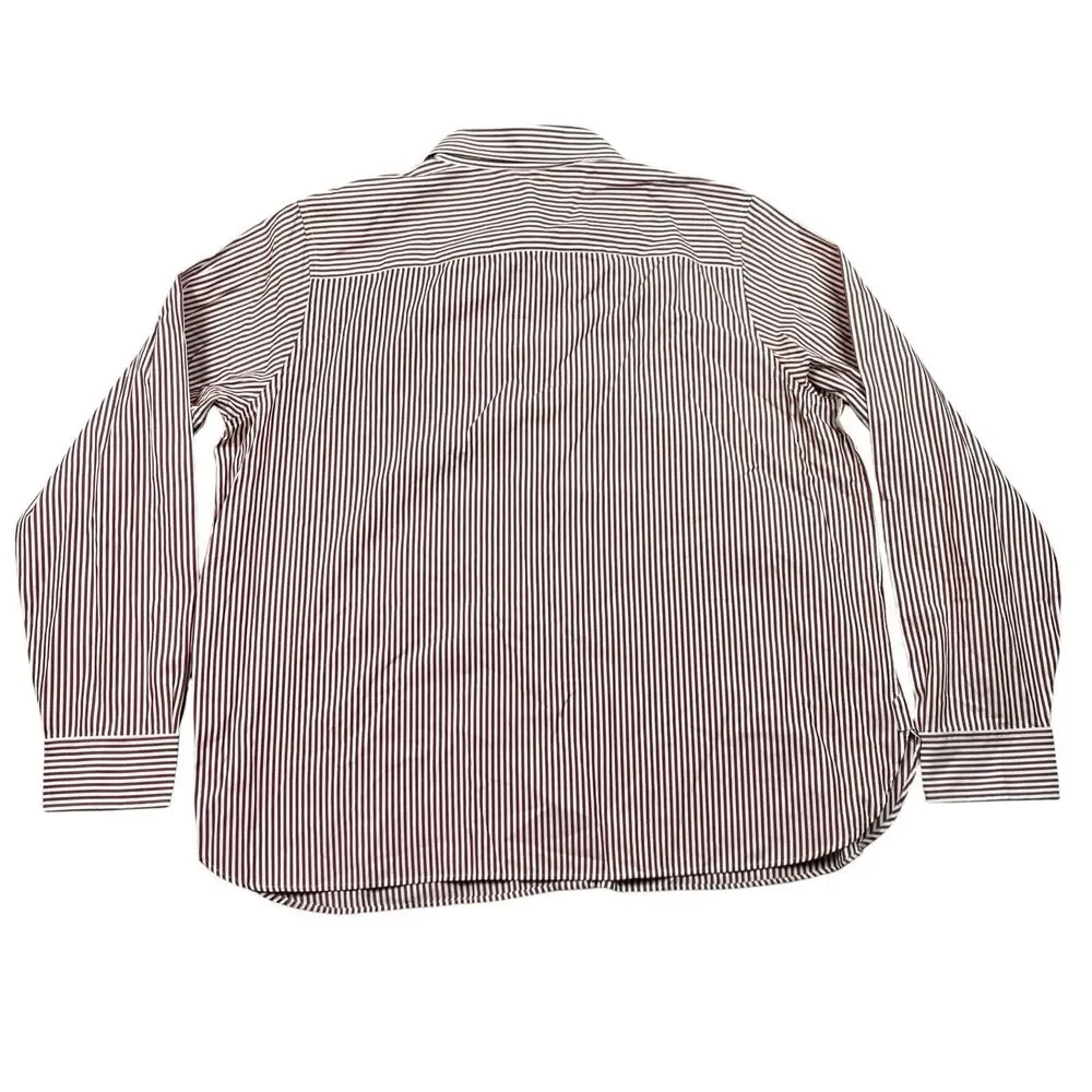 J Crew Jules Poplin Button Up Shirt Womens 18 Burgundy Striped CN851‎